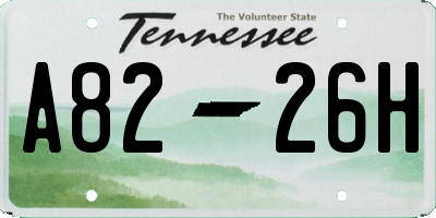 TN license plate A8226H