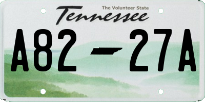 TN license plate A8227A