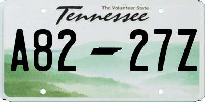TN license plate A8227Z