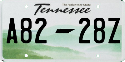 TN license plate A8228Z