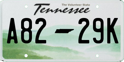 TN license plate A8229K