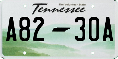TN license plate A8230A