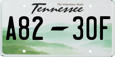 TN license plate A8230F