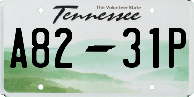 TN license plate A8231P