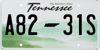 TN license plate A8231S