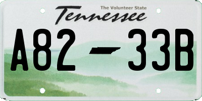 TN license plate A8233B