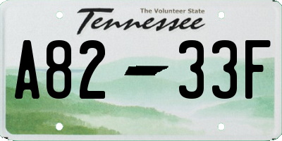 TN license plate A8233F