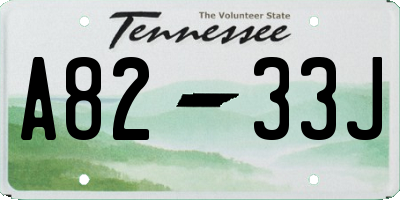 TN license plate A8233J