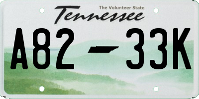 TN license plate A8233K