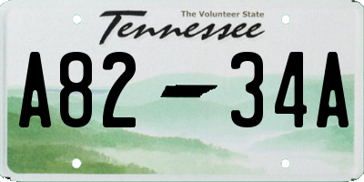 TN license plate A8234A
