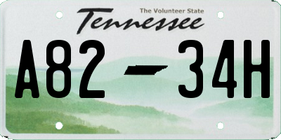 TN license plate A8234H