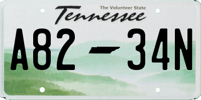TN license plate A8234N