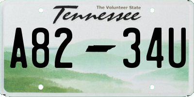 TN license plate A8234U