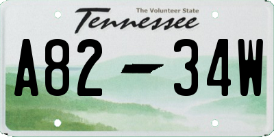 TN license plate A8234W