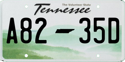 TN license plate A8235D