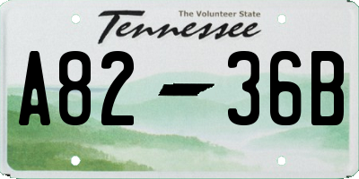 TN license plate A8236B