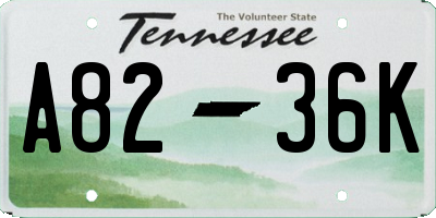 TN license plate A8236K