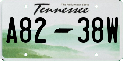 TN license plate A8238W