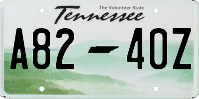 TN license plate A8240Z