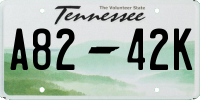TN license plate A8242K