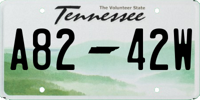 TN license plate A8242W