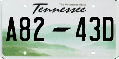 TN license plate A8243D