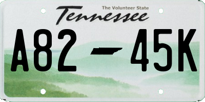 TN license plate A8245K