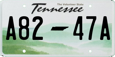 TN license plate A8247A