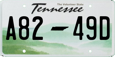 TN license plate A8249D