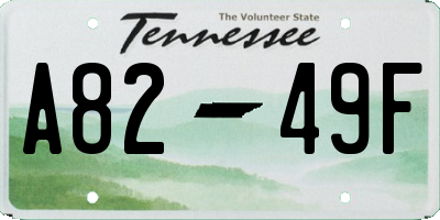 TN license plate A8249F