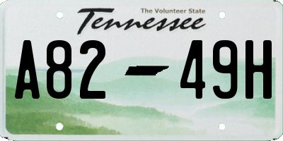 TN license plate A8249H