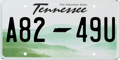 TN license plate A8249U