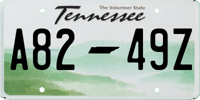 TN license plate A8249Z