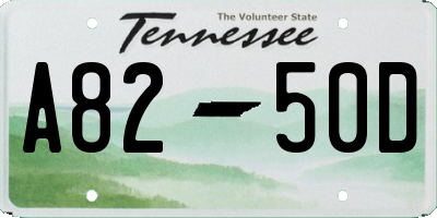 TN license plate A8250D