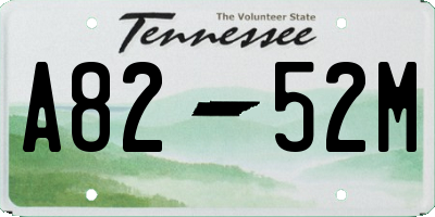 TN license plate A8252M