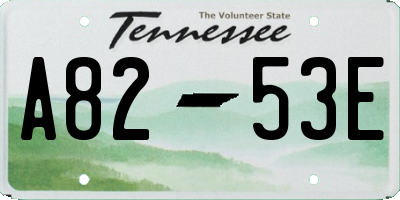 TN license plate A8253E