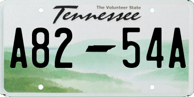 TN license plate A8254A