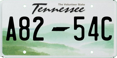TN license plate A8254C