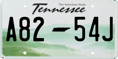 TN license plate A8254J