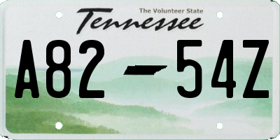 TN license plate A8254Z