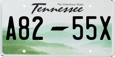 TN license plate A8255X