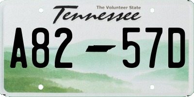 TN license plate A8257D