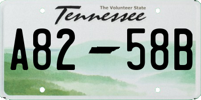 TN license plate A8258B