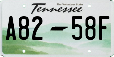 TN license plate A8258F