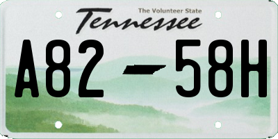 TN license plate A8258H