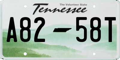 TN license plate A8258T