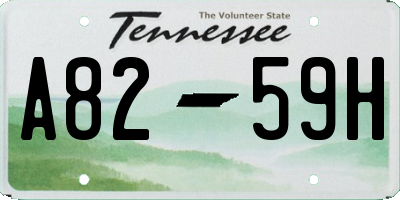 TN license plate A8259H