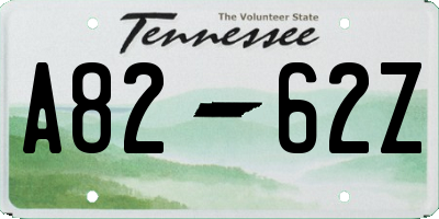 TN license plate A8262Z