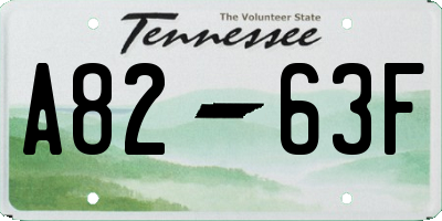 TN license plate A8263F