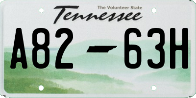 TN license plate A8263H